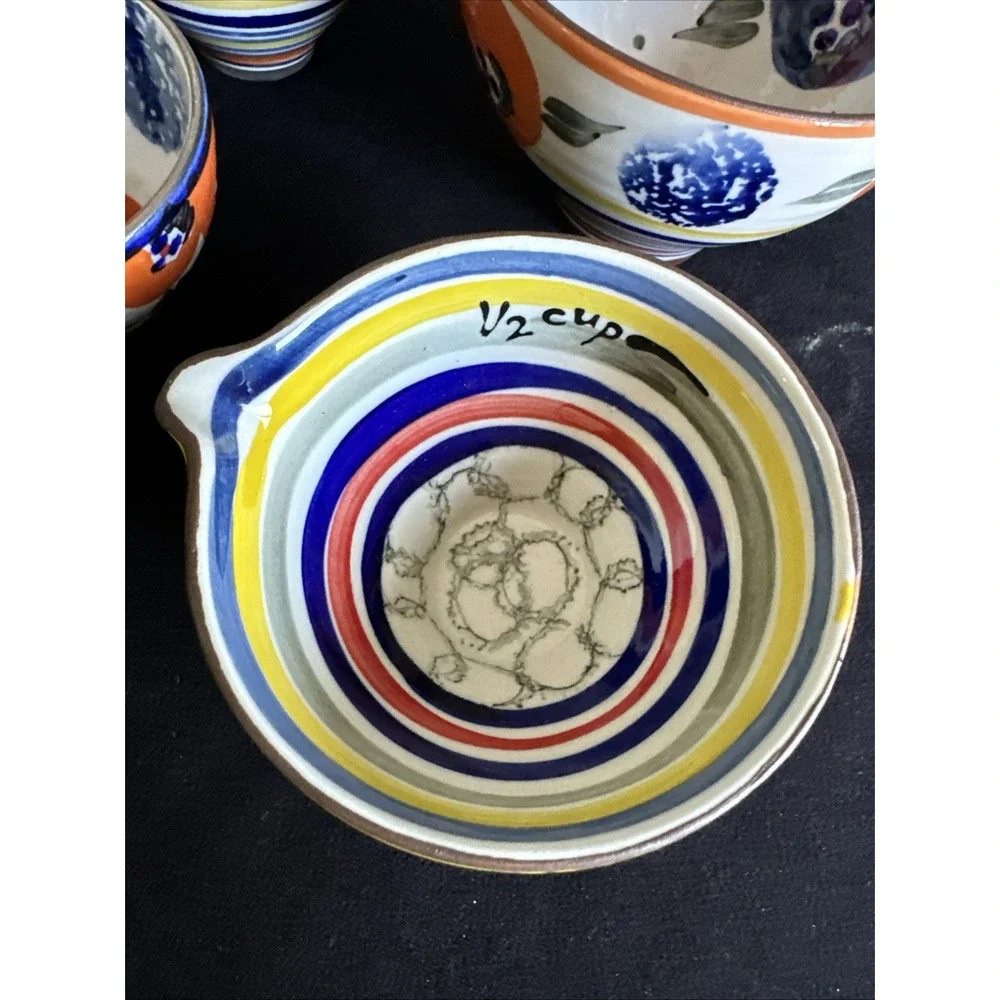Anthropologie Nesting Measuring Cups Set Of 4 Multi Use Boho Artsy Chic Retro